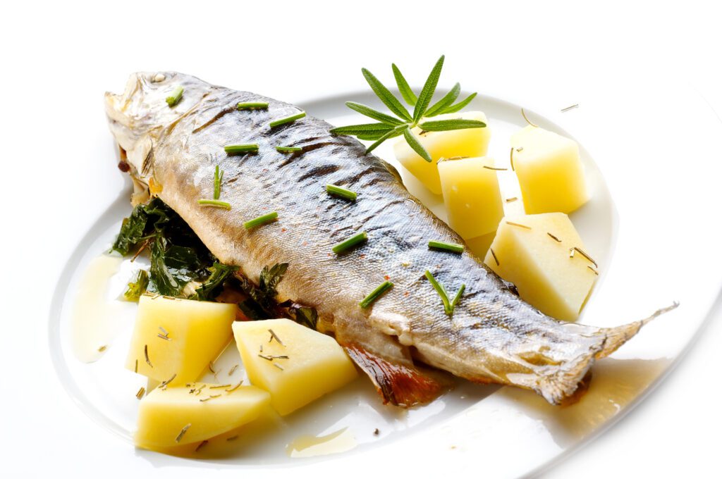 trout on a plate